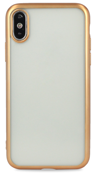 Чехол хром для iPhone Xs Max силиконовый золотой в Тюмени
